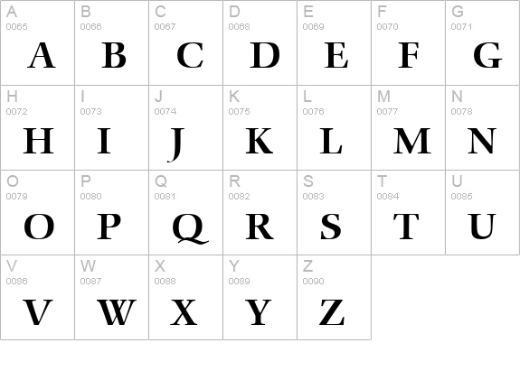 Comenius Antiqua Medium uppercase A-Z preview