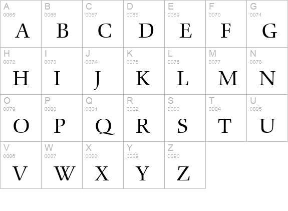 Comenius Antiqua Regular uppercase A-Z preview