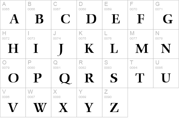 ComeniusAntiqua Medium uppercase A-Z preview