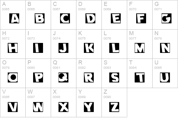 Comet Negative uppercase A-Z preview