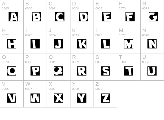 CometNegative uppercase A-Z preview