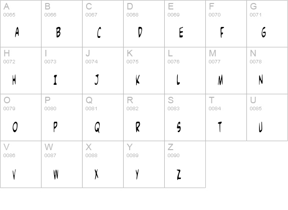 Comic Book Commando Condensed uppercase A-Z preview
