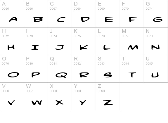Comic Book Commando Expanded uppercase A-Z preview