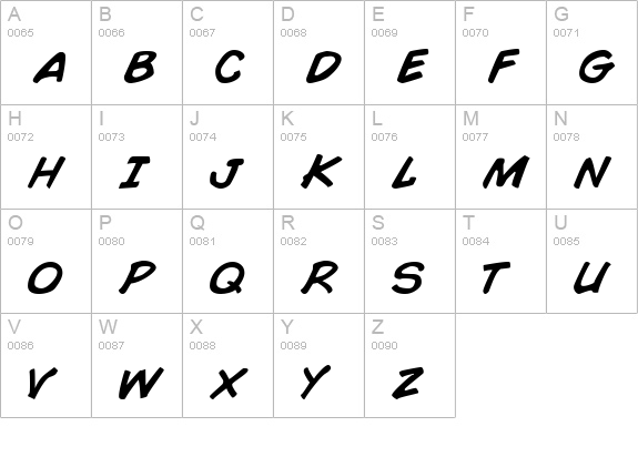 Comic Book Normal uppercase A-Z preview