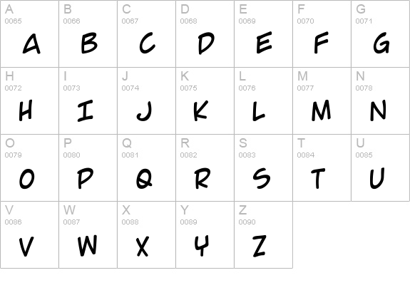 Comic Geek uppercase A-Z preview