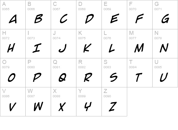 Comic Geek Italic uppercase A-Z preview