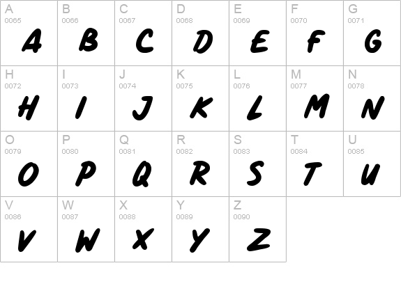 Comic Panels uppercase A-Z preview