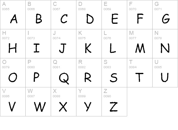 Comic Papyrus uppercase A-Z preview