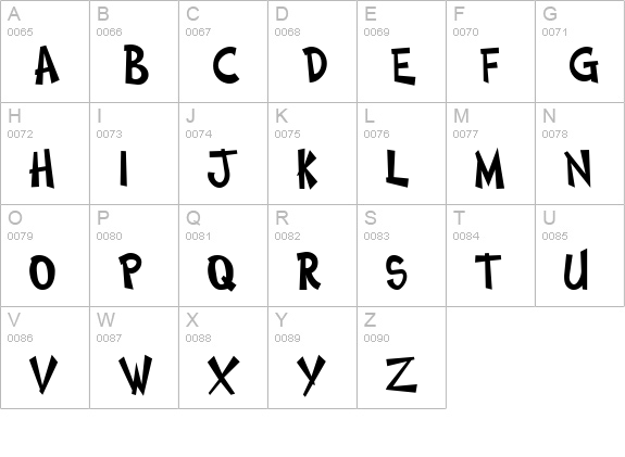 Comic Regular uppercase A-Z preview