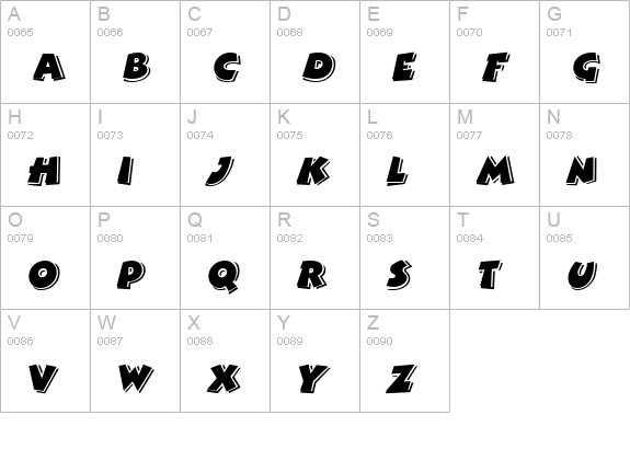 Comic Strip uppercase A-Z preview