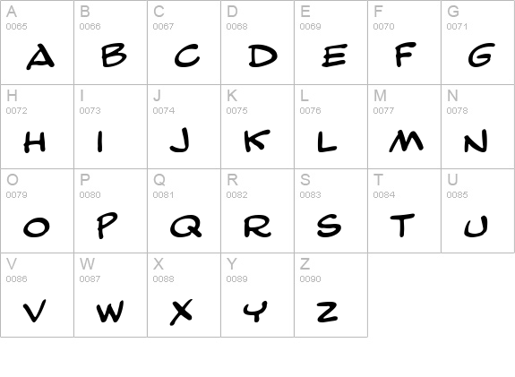 Comic Strip MN uppercase A-Z preview