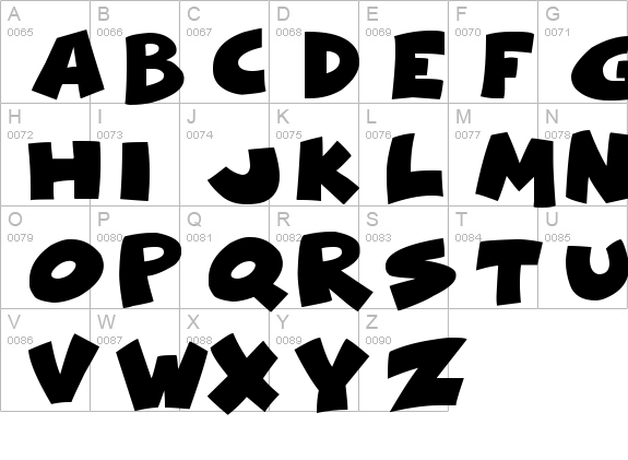 Comical Cartoon uppercase A-Z preview
