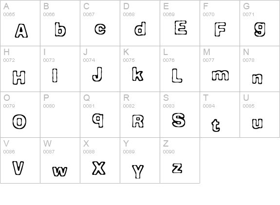 Comicate uppercase A-Z preview