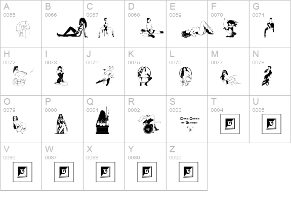 Comix Cuties uppercase A-Z preview
