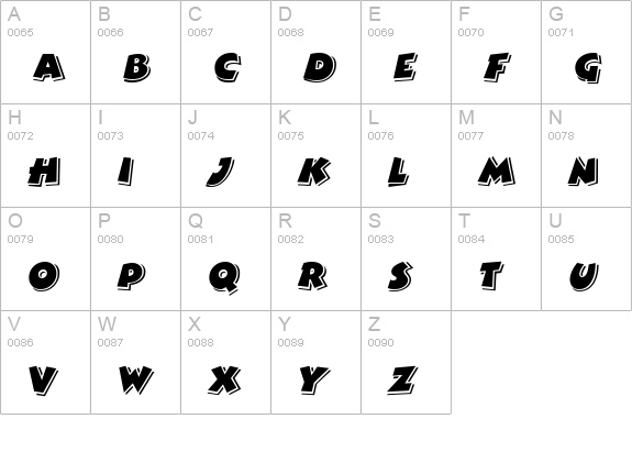ComixHighlight Regular uppercase A-Z preview