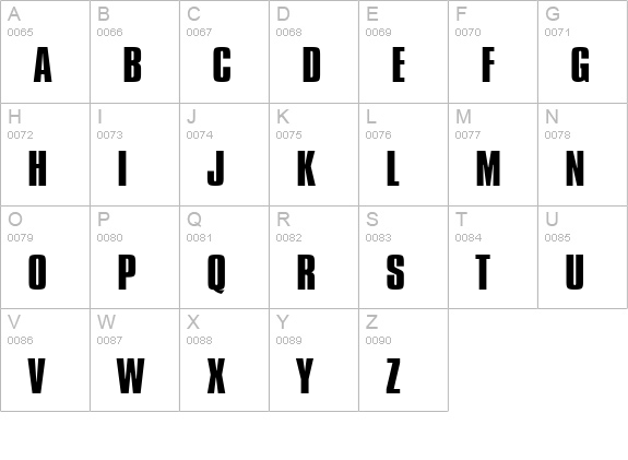 Commador Wide Normal uppercase A-Z preview