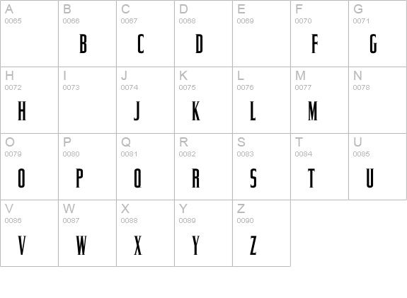 CommanderLight uppercase A-Z preview