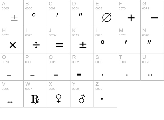 Commercial Pi uppercase A-Z preview