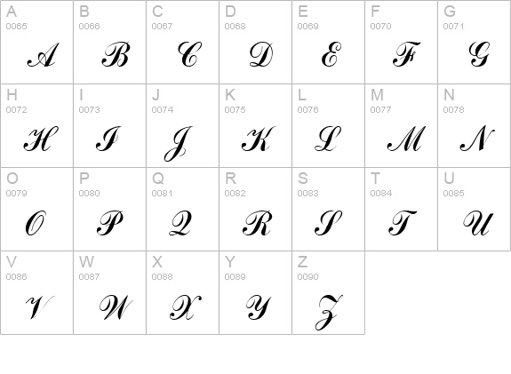 Commercial Regular uppercase A-Z preview