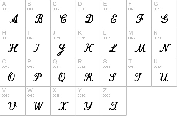 Commercial Script Bold uppercase A-Z preview