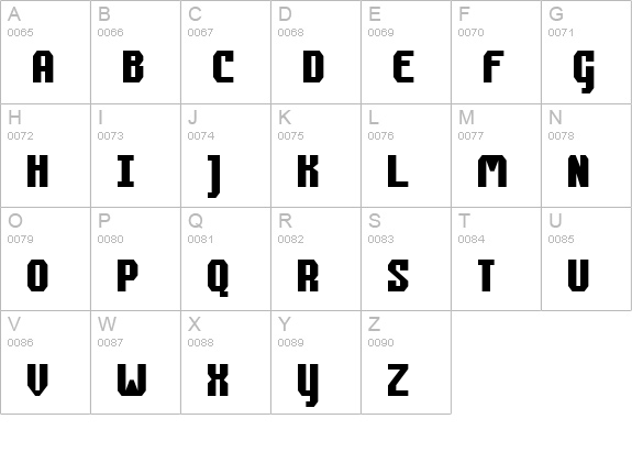 Commonwealth Condensed uppercase A-Z preview
