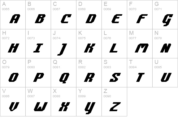 Commonwealth Italic uppercase A-Z preview