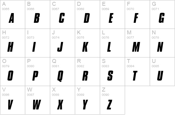 Compacta Bold Italic uppercase A-Z preview