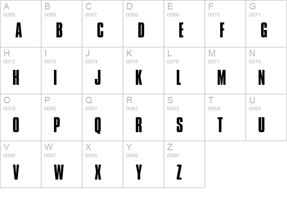 Compacta ICG uppercase A-Z preview