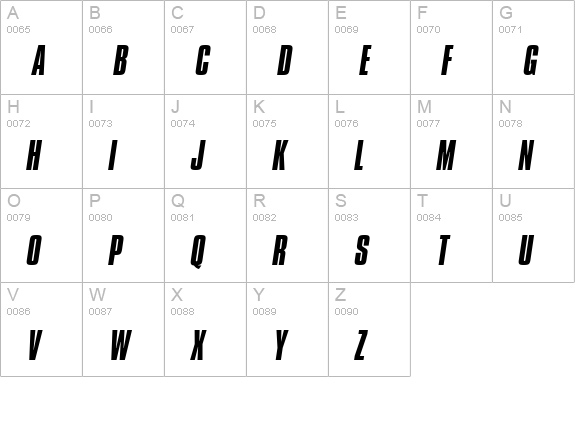 Compacta ICG Italic uppercase A-Z preview