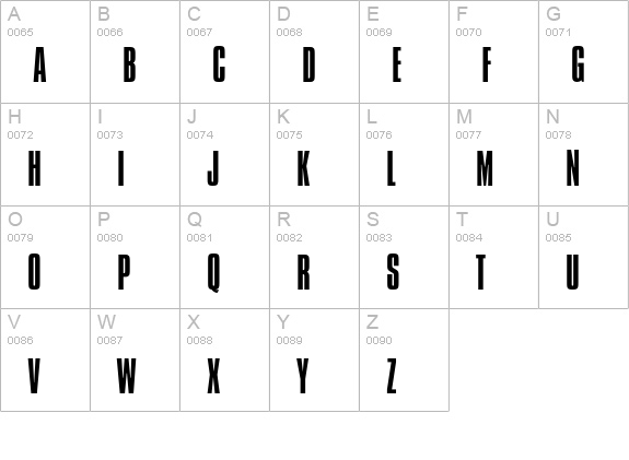 Compacta Light uppercase A-Z preview