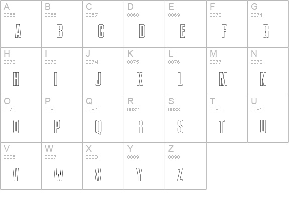 CompactaEF-RegularOutline uppercase A-Z preview