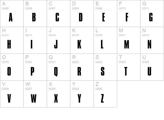 CompactaICG uppercase A-Z preview