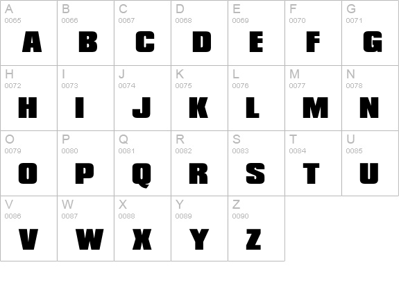 CompactaICG-Black uppercase A-Z preview