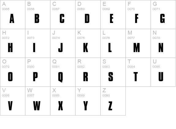 CompactaICG-Bold uppercase A-Z preview