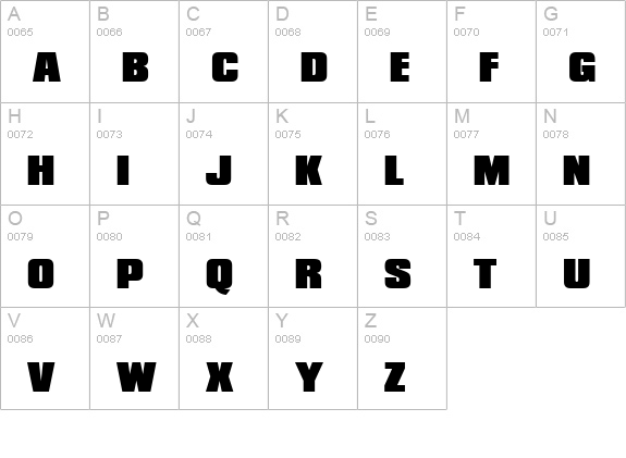 CompactaPEEBla uppercase A-Z preview
