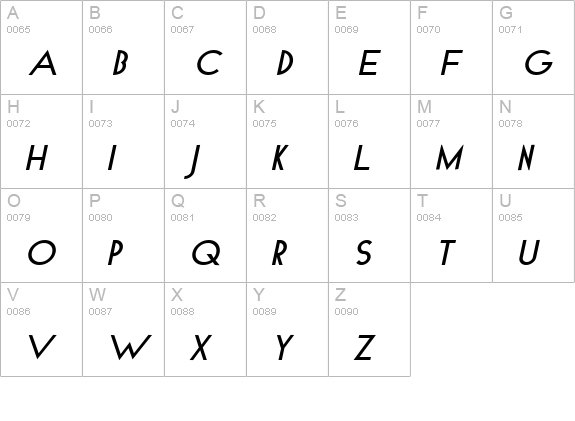 Compass Bold Italic uppercase A-Z preview