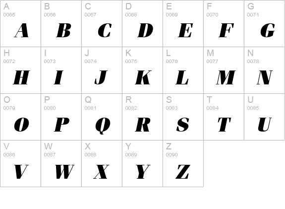 Compendium Black SSi Black Italic uppercase A-Z preview