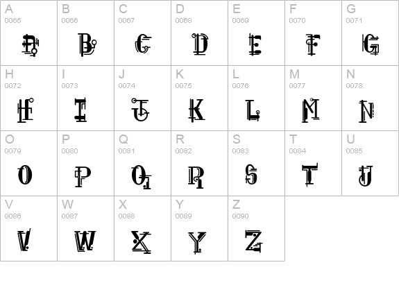 ComplexRad uppercase A-Z preview