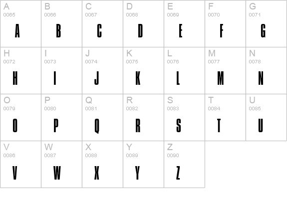 Compressed-Light-Regular uppercase A-Z preview