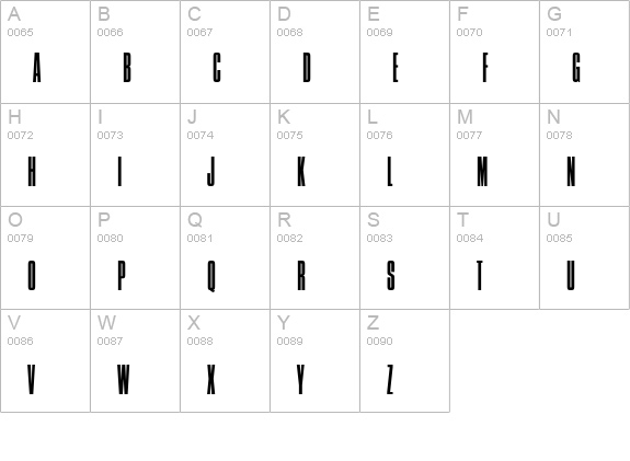 Compressed-Narrow-Light-Regular uppercase A-Z preview