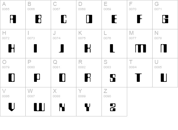 Compstyle uppercase A-Z preview