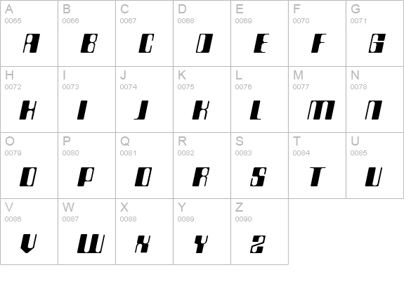 Compstyle Italic uppercase A-Z preview