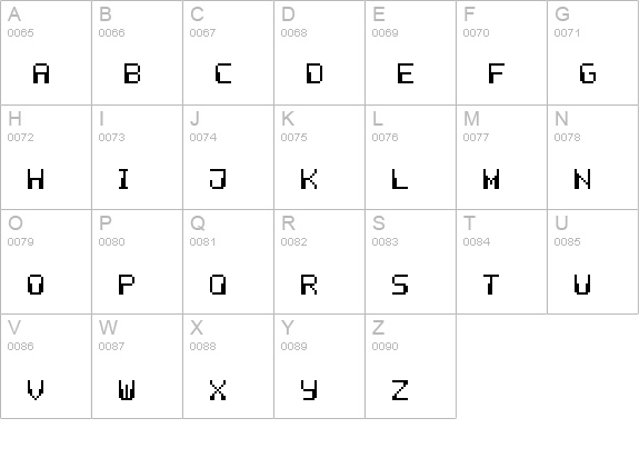 Computer Pixel-7 uppercase A-Z preview