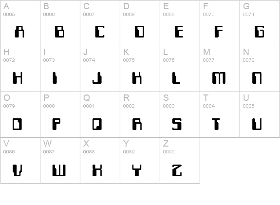 Computerfont uppercase A-Z preview