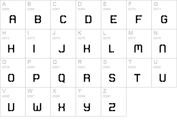 Comsat-Navy-Box uppercase A-Z preview