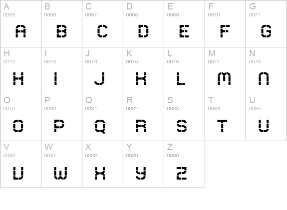 Comsat-Station uppercase A-Z preview