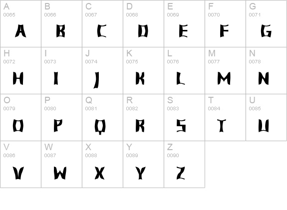 ConcavWarp uppercase A-Z preview