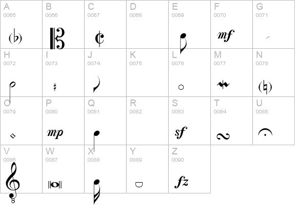 Concerto SSi uppercase A-Z preview