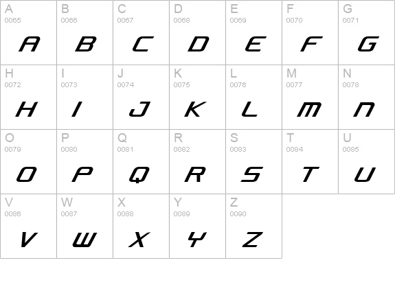 Concielian Condensed uppercase A-Z preview