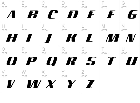 Concorde uppercase A-Z preview